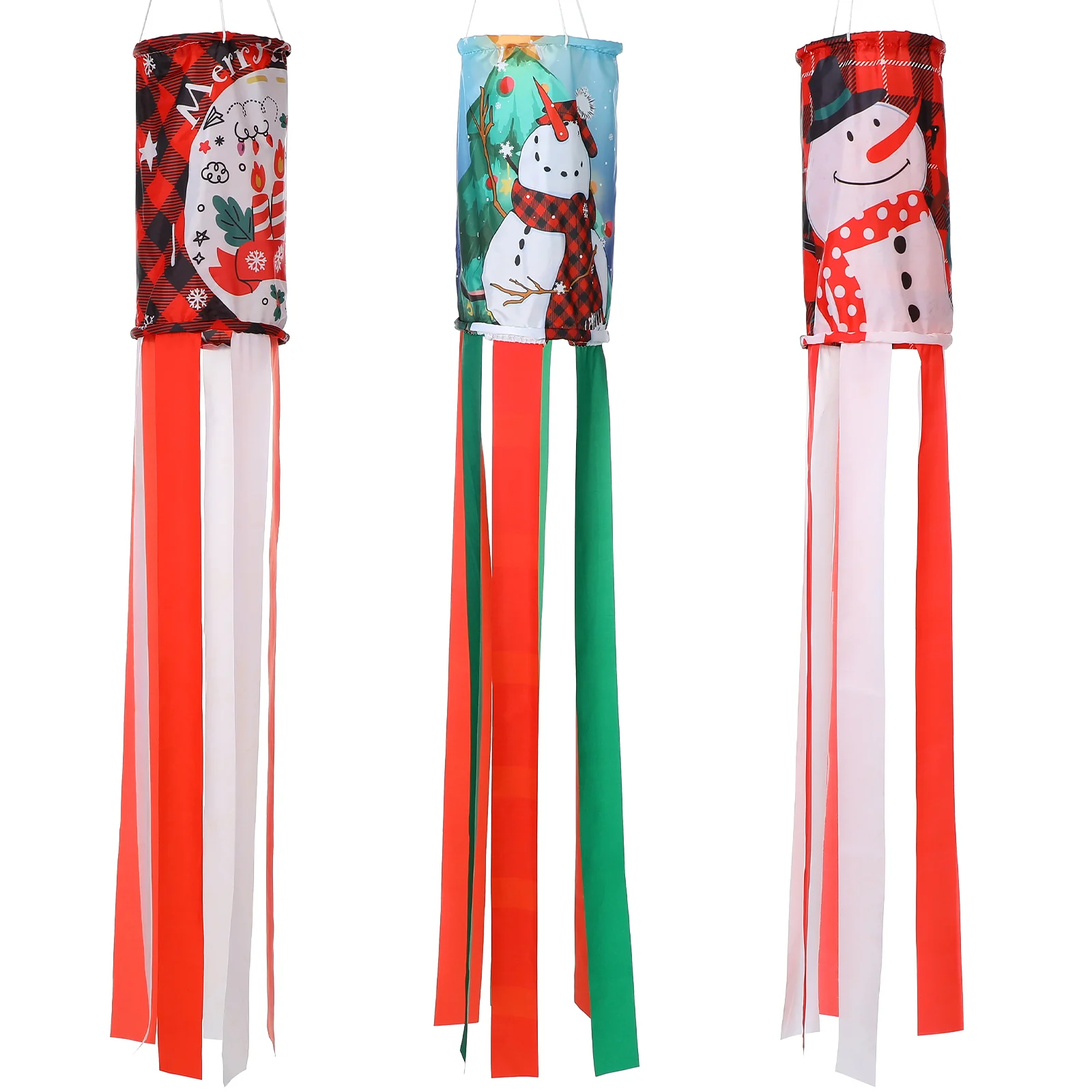 

3 Pcs Christmas Hair Dryer Flag Yard Wind Sock Party Decoration Decorations Outdoor Decorative Cloth Xmas Hanging Adorns