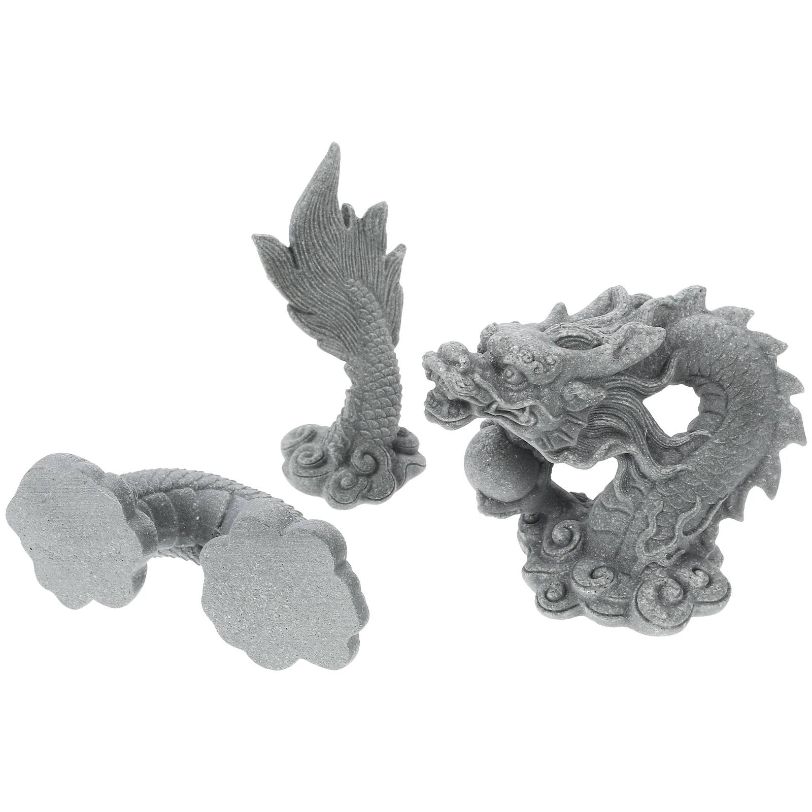 Resin Dragon Statue Decorative Figurine for Desk Office Table Fish Tank Home Decor