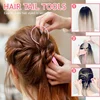 4pcs/Set Hair Loop Tool Set 2pcs French Braid Tool Loop 1pc Rat Tail Comb 1pc Elastic Hair Rubber Bands Remover Cutter 5