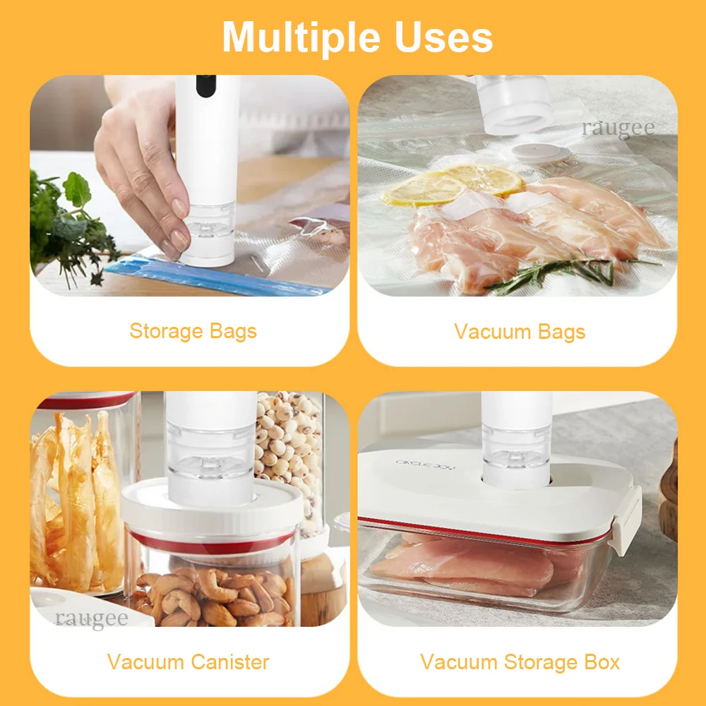 Air Vacuum Sealer Pump Automatic Food Sealing Pump USB Rechargeable Sealer Pump For Food Handheld Dry/wet Food Sealer Pump 5