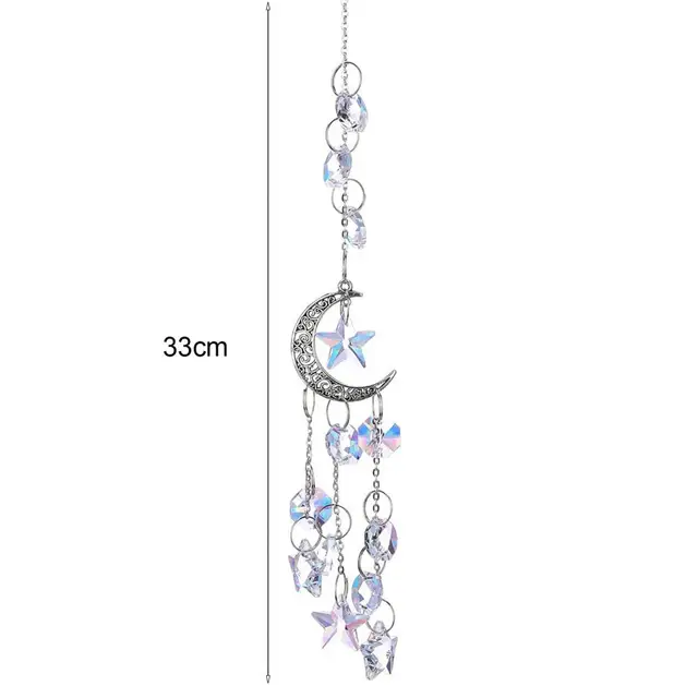 Gyönyörű, Fényes Függő Dekoráció Műszál Kristály Finom Csillag Alakja Napfényes Otthon - Image 6