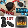 360 Wave Pomade Style Gel With Brush Natural Anti-Hair Loss Wavy Frizz Control Cream Strong Hold Nourishing Scalp Wave Cream Kit 1