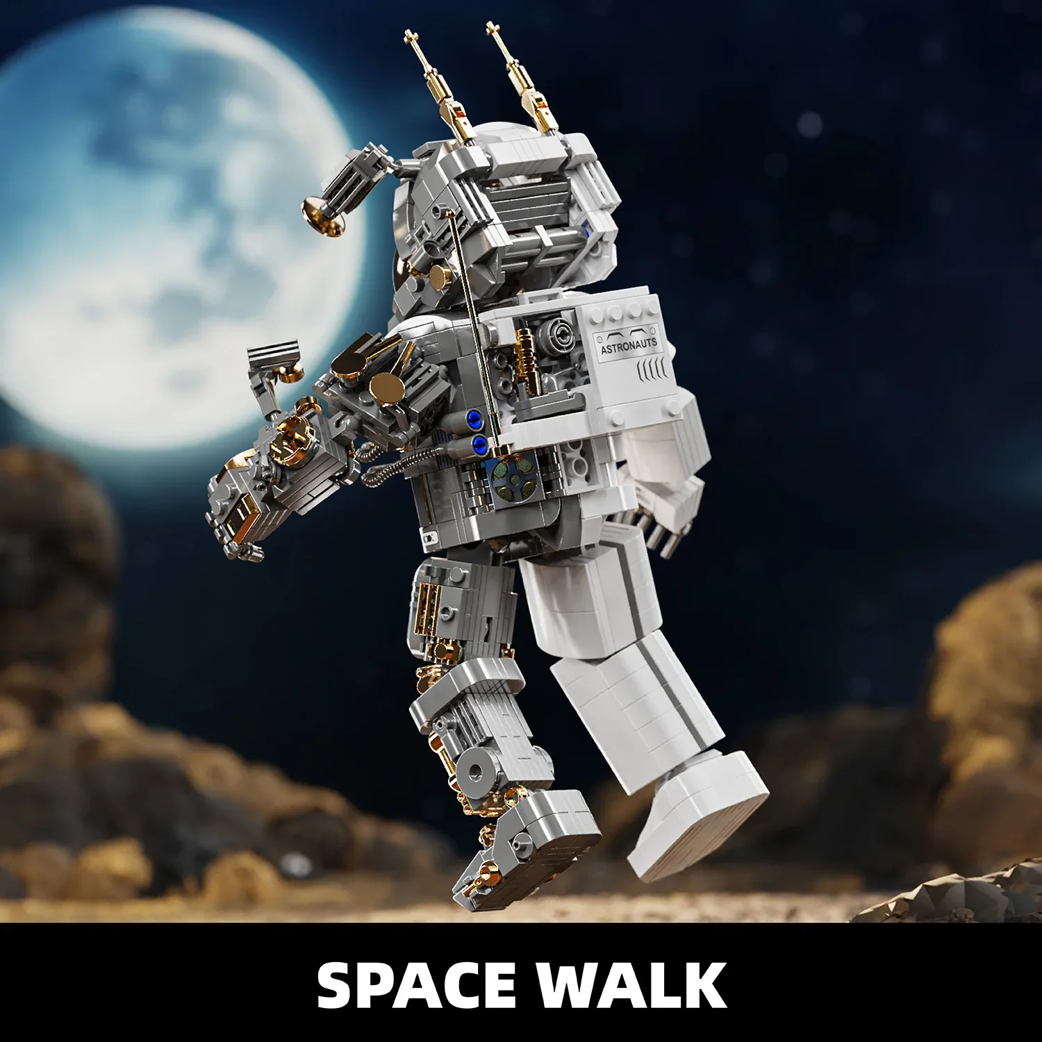 860PCS building block toys, ornament models, aerospace astronauts assembling building blocks, educational toys, holiday gifts - 3