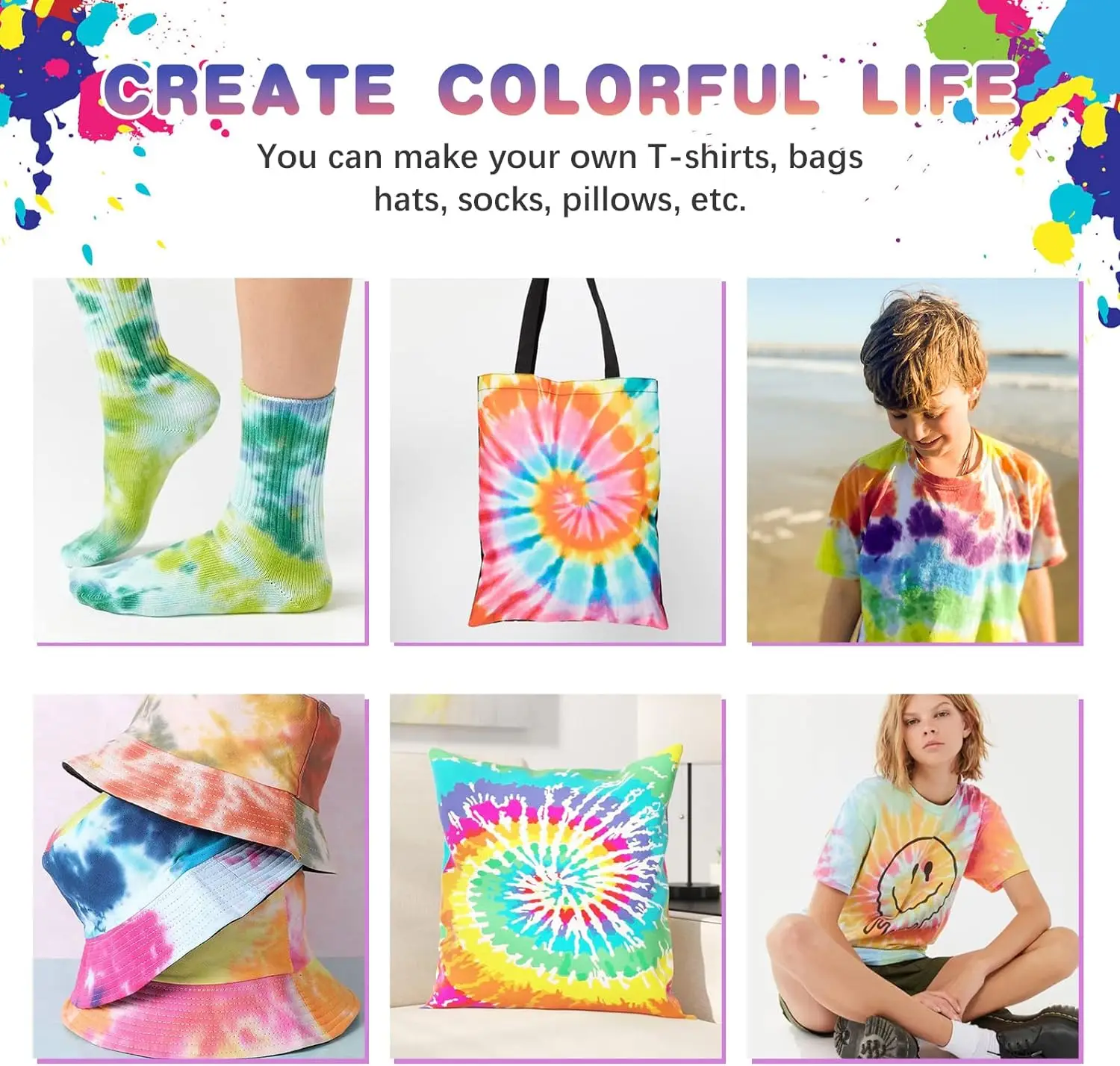 100ML Tie Dye Kit for Clothing Shirt Dress Adult Kids Suitable for Beginners