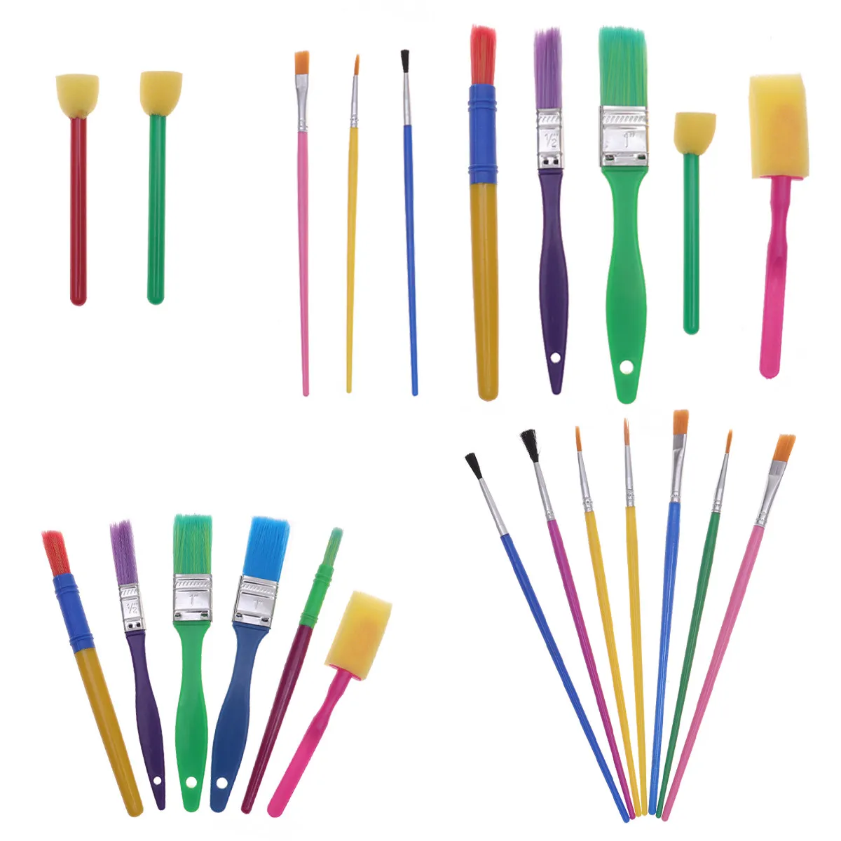 30Pcs 아트 페인팅 스폰지 브러쉬 세트 안전하고 무독성인 부드러운 스폰지 팁 간편한 청소 재사용 가능 조기 학습 창의적 공예