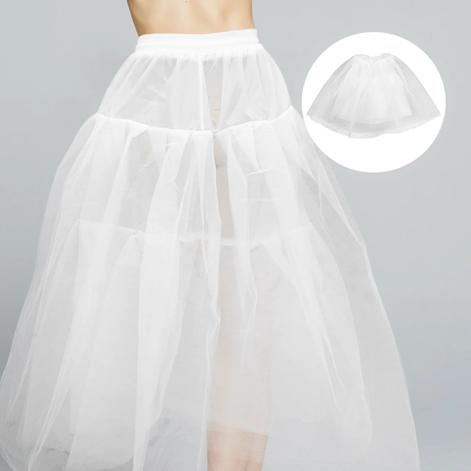Crinoline for Girl Dress Anagua Petticoat Tutu Skirt Short Elastic Waistband Underskirt Tutus Wedding