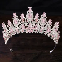 Baroque Luxury Water Drop Crystal Flower Bridal Tiaras Crown Rhinestone Pageant Diadem Bride Headpieces Wedding Hair Accessories - Image 3