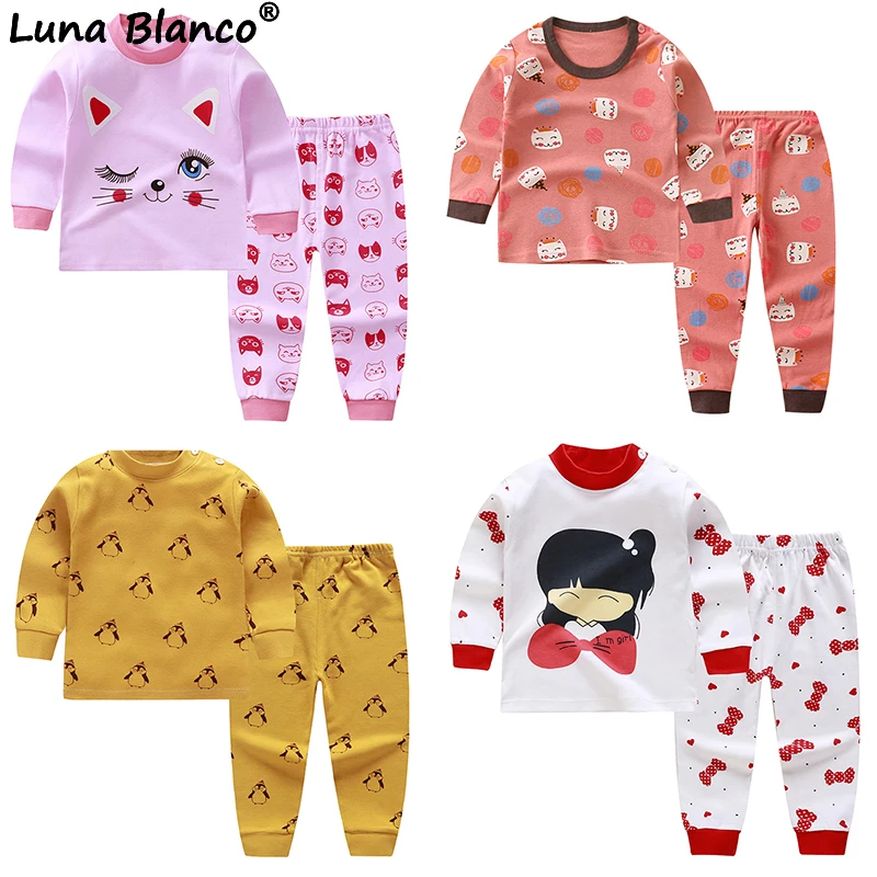 Baby Girl Sleepwear Set Checks Infants Girl Pajama Sleep Set 012m