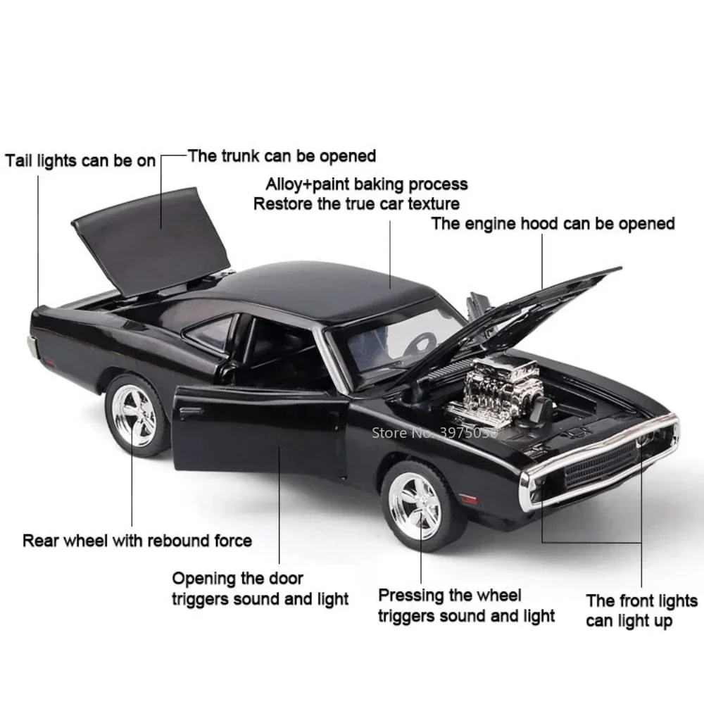 1/32 Fast and Furious 8 DodgeWar Horse Metal Car Model Toys Alloy Diecast Vehicle Models High Simulation Toys Boy's Gift Rebound 3