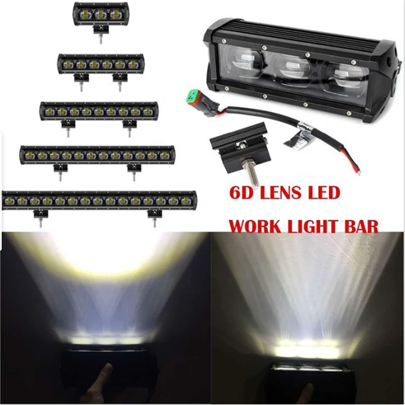 

8 inch 30W 9D Short Offroad Led Light Bars Waterproof 4x4 Spot Beam LED Work Light Bar for Jeep Wrangler ATV Trucks