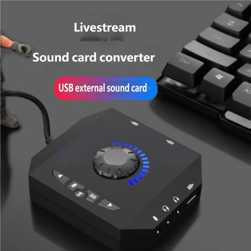 USB 외부 사운드 카드 플러그 앤 플레이 사운드 어댑터 책상에 드라이버 필요 없음