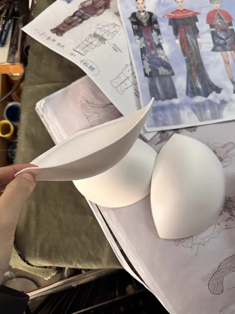 웨딩 드레스 이브닝 가운 suimmingsuits에 대 한 2 쌍 부드러운 스폰지 폼 브래지어 패드 DIY 바느질 유방 액세서리