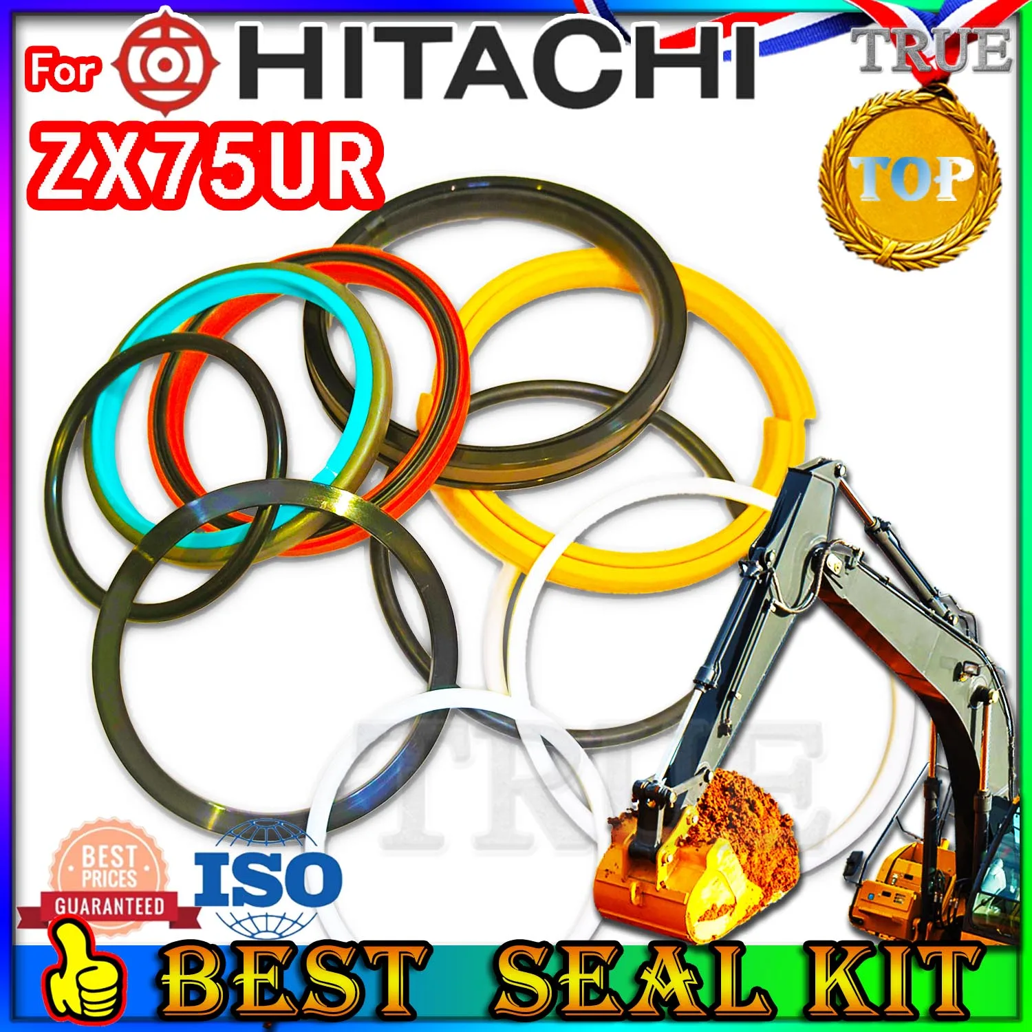 

For Hitachi ZX75UR Oil Seal Repair Kit Boom Arm Bucket Excavator Hydraulic Cylinder Hit Machinery Maintenance Floating Rebuild