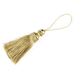 Golden Tassel Fringe Decorative Silk Rope for Home Decor and DIY Crafts (Gold)