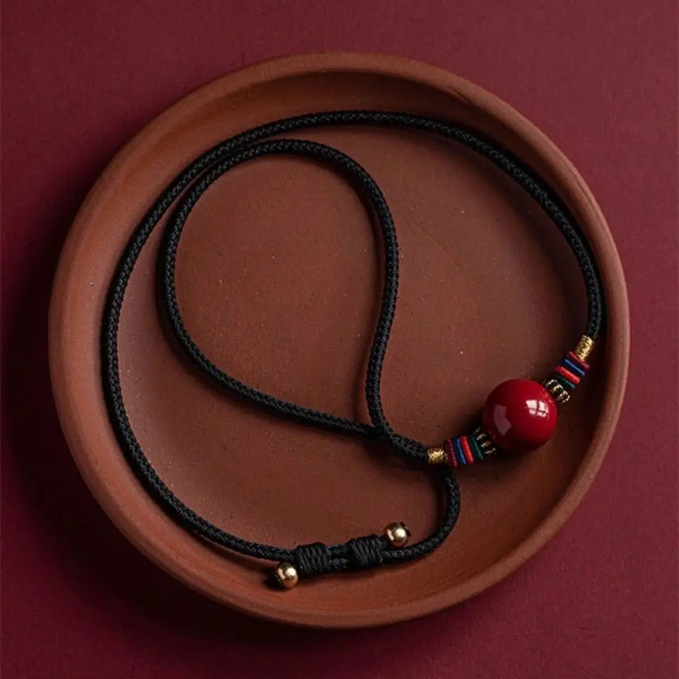 Cinnabar clavicle chain women's Pendant Necklace recruit financial security pendant 2022 NEW