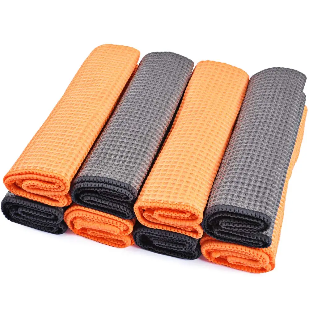 10 Bags One Carton 14.8x16Inch Large Waffle Weave Matter Microfiber Drying Towel Car Cleaning Detailing Cloth Kitchen Towels