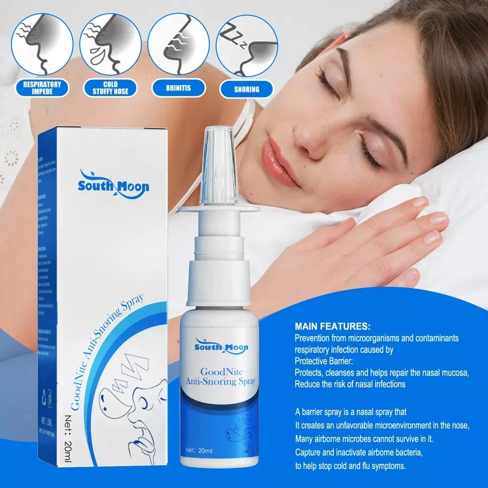 Herbal nasal spray to treat sinusitis Stop snoring to relieve stress Sleep cold sneeze