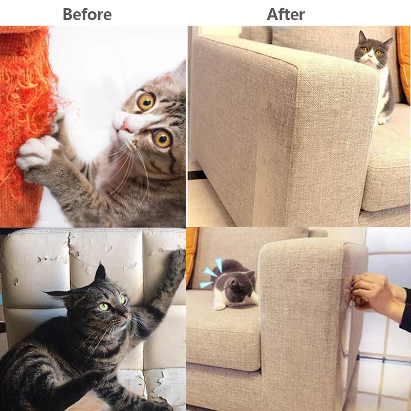 Cat Scrapers Cat Scratcher Sofa Tape Scratching Post Furniture Protection Couch Guard Protector Cover Deterrent Pad for Cats