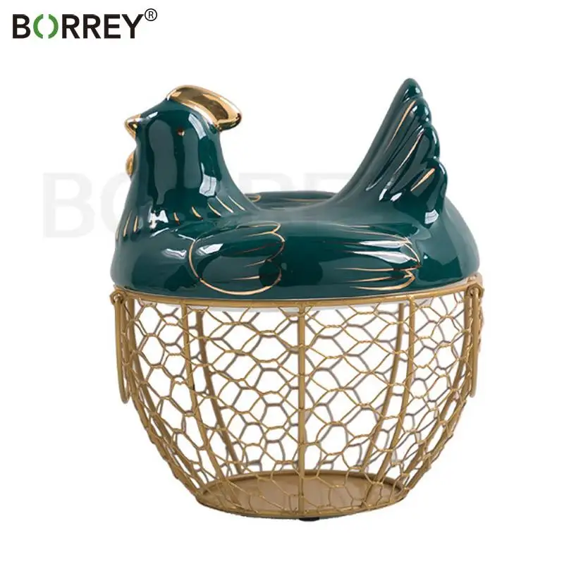 

BORREY керамическая подставка для яиц корзина для хранения курицы, корзина для закусок, фруктов, яиц, керамическая корзина для украшения тормов, кухонная корзина для хранения