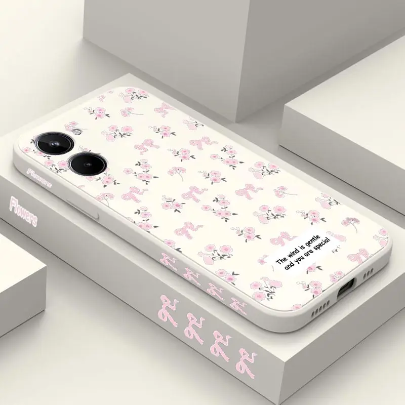 Elegant Pink Floral Silicone Phone Case Cover