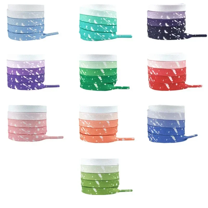 Splash Ink Printing Lacci Piatti Lacci Colorati Sfumati Per Af1 Donna Uomo Sport Casual Basket Scarpe Di Tela Lacci Per Scarpe