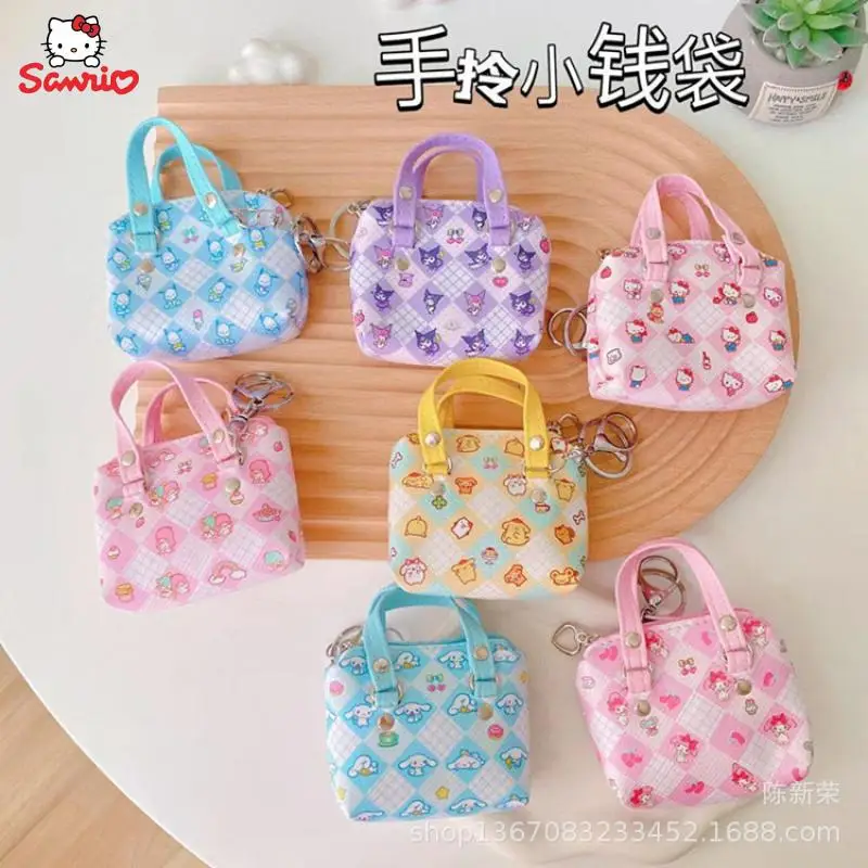 

New Cartoon Sanrios Hello Kittys Cinnamoroll Kuromi Kawaii Cute Girls Handbag Student Coin Purse Headphone Storage Bag Kids Gift