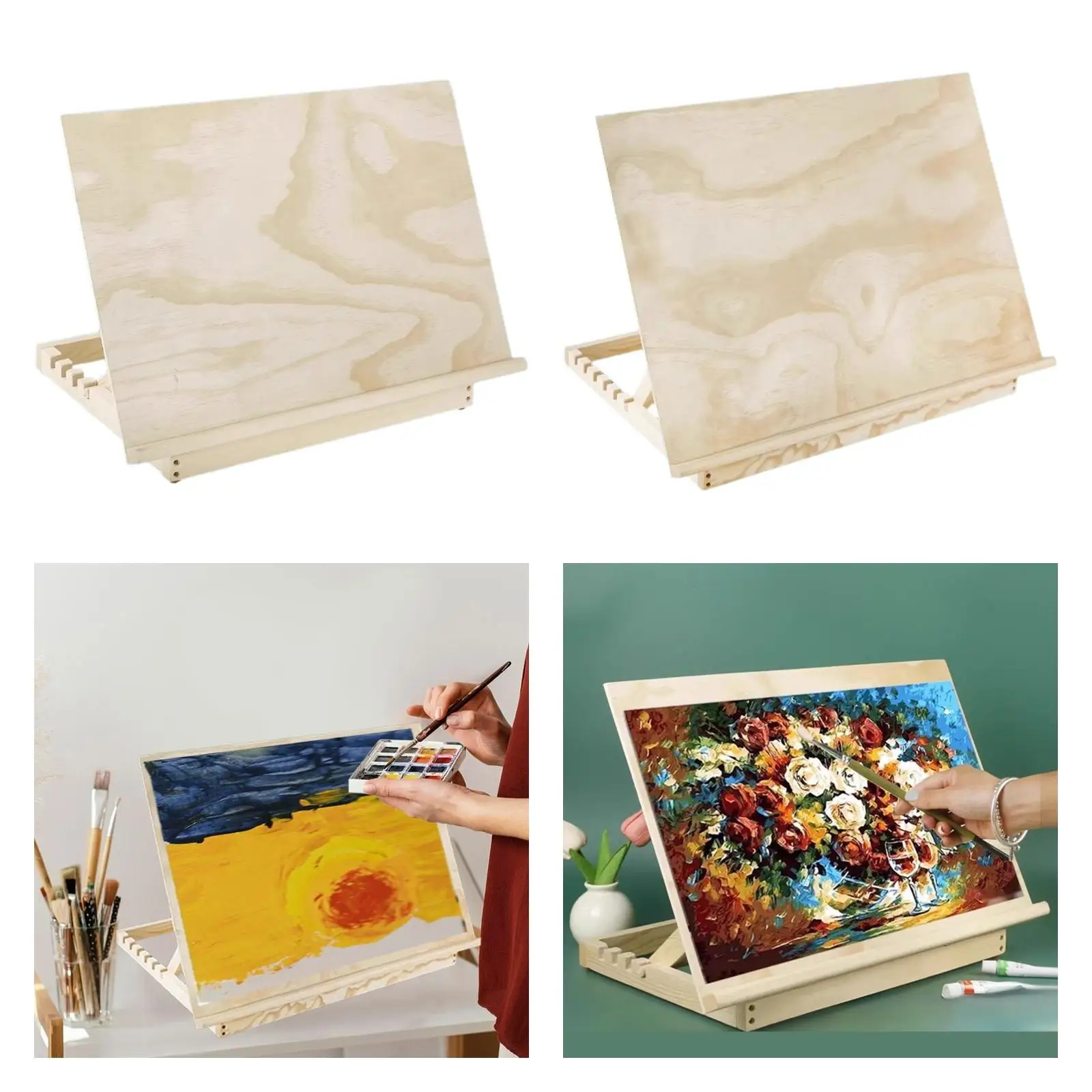 Tabletop Easel Stand Drawing Board Multifunctional Drawing Board Space Saving Wooden Easels Desk Easel for Canvases Beginners
