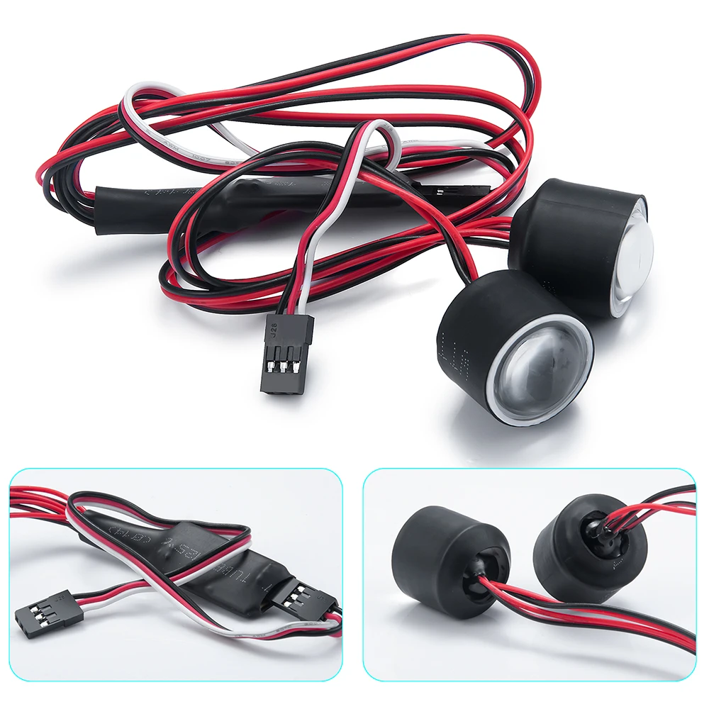 MIBIDAO 1/10 RC ũѷ ڵ  ǰ LED , Axial SCX10 III AXI03007 AXI03006    Ʈ, 22mm, 3.7V-5V