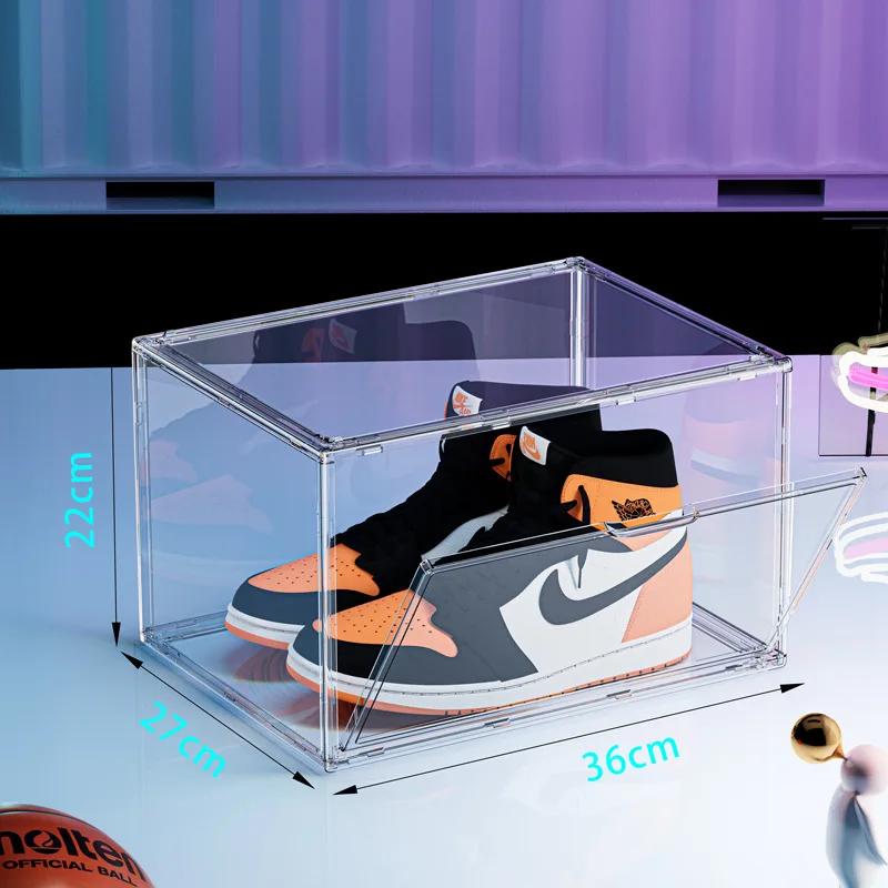 Magnetic dustproof bag shoes  transparent storage box  acrylic transparent display cabinet 5