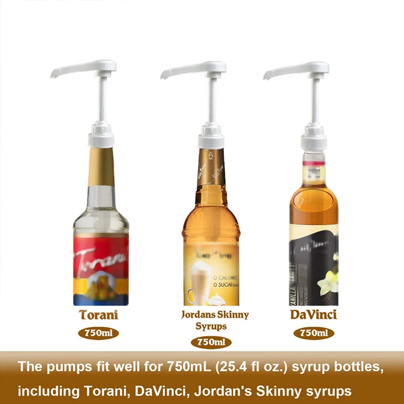 Syrup Pumps Dispenser Replacement for Coffee Kitchen Seasoning Liquid Sauce Pressure Nozzle Bottle Pump Containers 1PC syrup dispenser pump