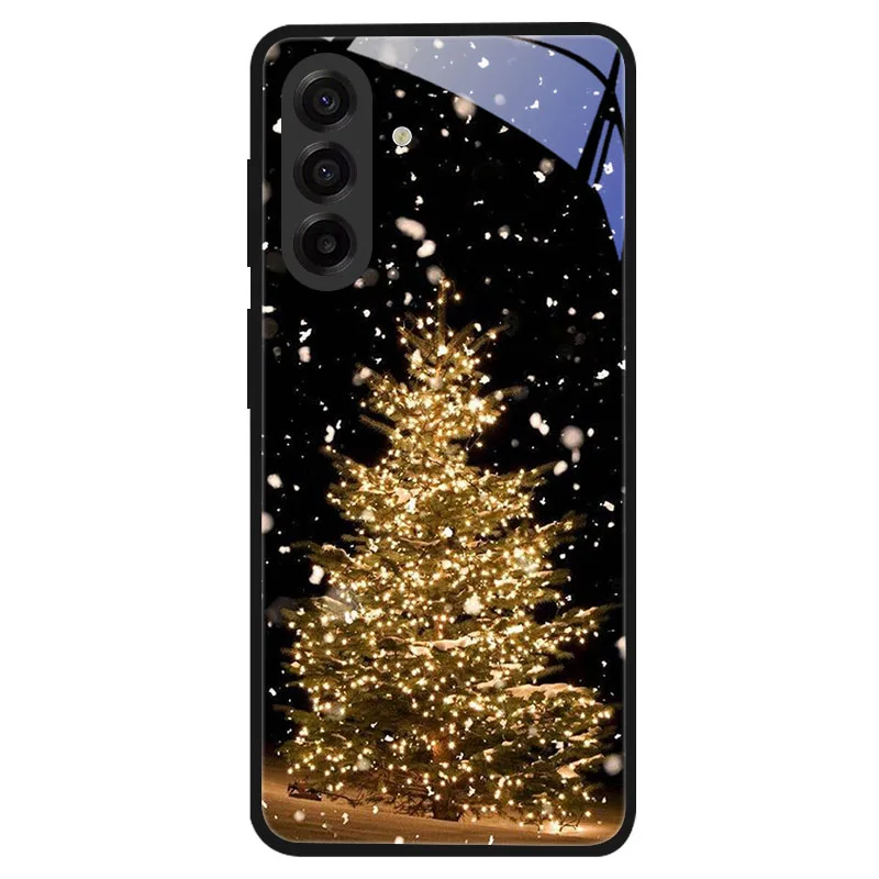 Festive Christmas Style Shockproof Tempered Glass Phone Case