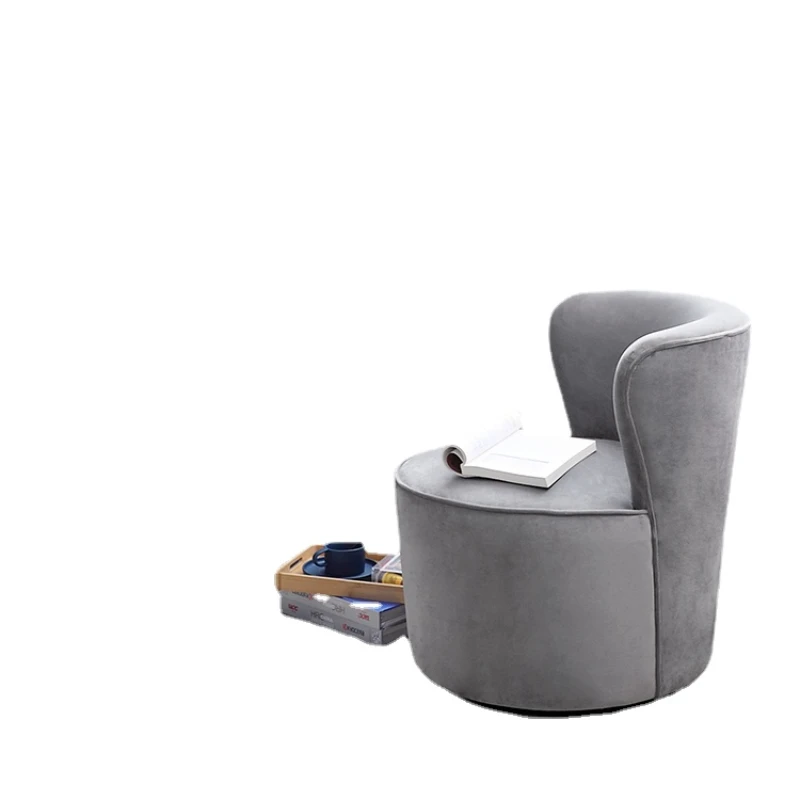 

Zl Small Swivel Chair Lambswool Leisure Small Sofa Children Rotating round-Backed Armchair