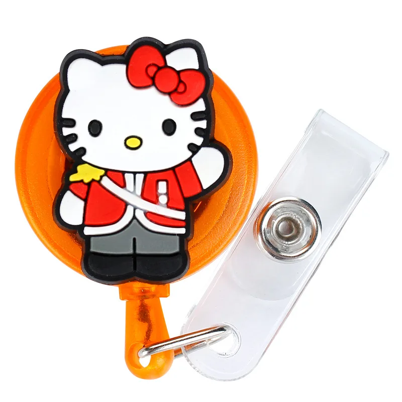 Cute Hello Kitty Silica Gel 60cm Retractable Badge Reel Nurse Doctor  Student Exhibition ID Card Clips Badge Holder Stationery