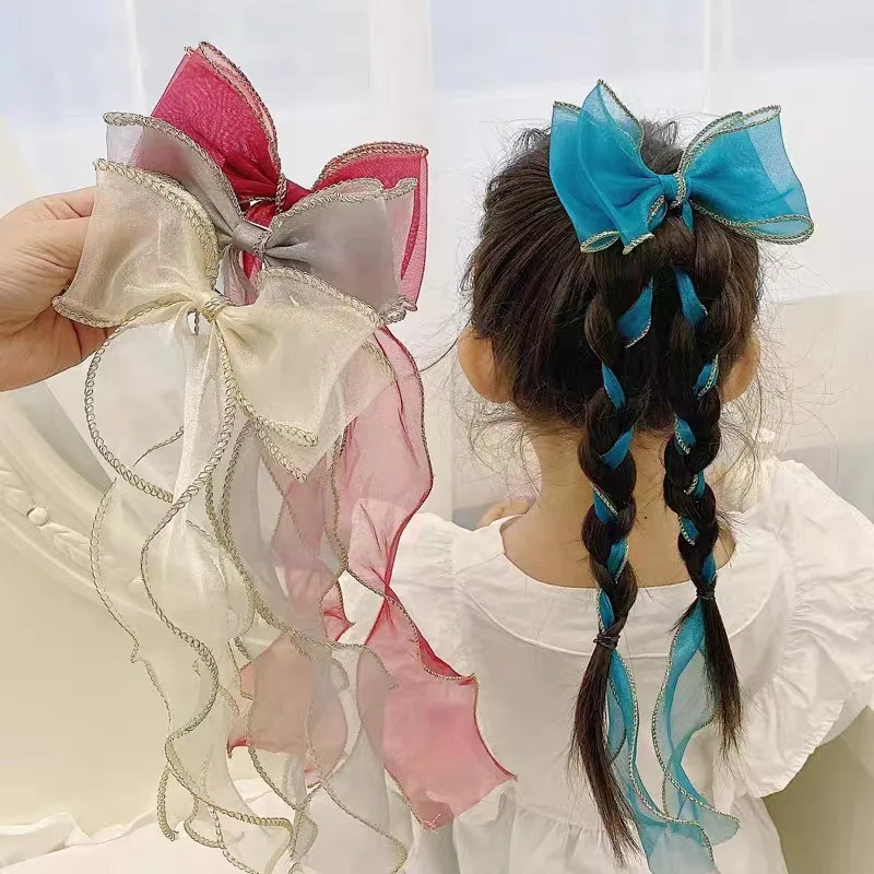 

1Pcs Hairpins Baby Girls Cute Sweet Print Bows Hair Clips Children Ribbon Barrettes Duckbill Clip Headwear Kids Hair Accessories