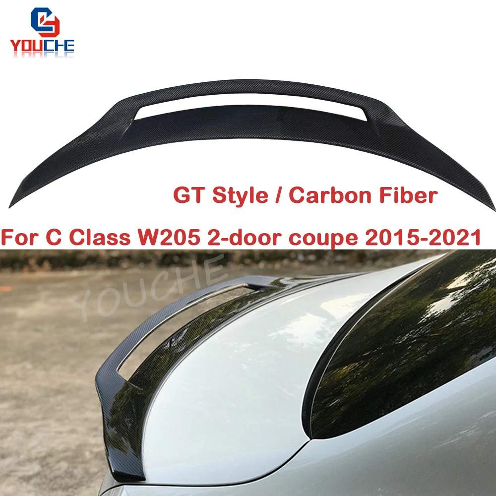

C Class W205 2Doors GT Style Carbon Fiber Rear Roof Spoiler For Mercedes Benz W205 Coupe 2015-2021 Spoiler Lip Tail Wings