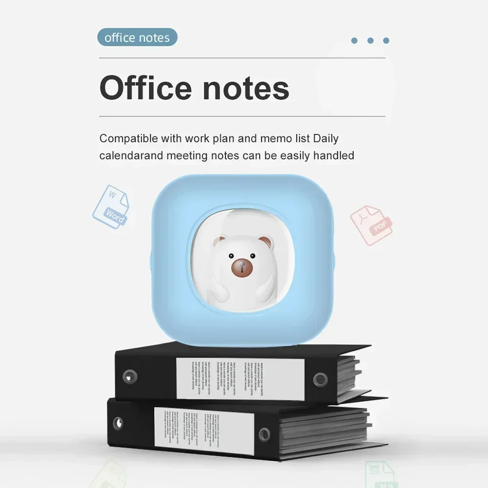 GlowMart X7 Mini Pocket Printer Wirelessly BT 200dpi Sticker Printer Type-C Rechargeable Portable Thermal Built-in 800mA
