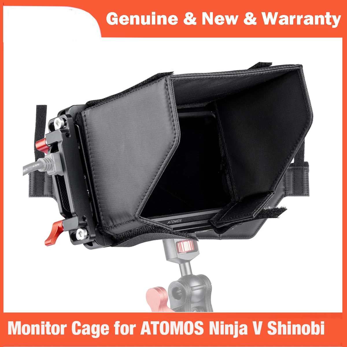 

EachRig Monitor Cage with Sunhood Built-in NATO Rail Extra HDMI Cable Clamp for ATOMOS Ninja V Shinobi 5" Camera Field Monitor