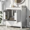30 in Bathroom Vanity with Sink,1 Large Drawers and 2 Storage Doors,Wood Single Sink Bathroom Vanity,Modern White Bathroom 4