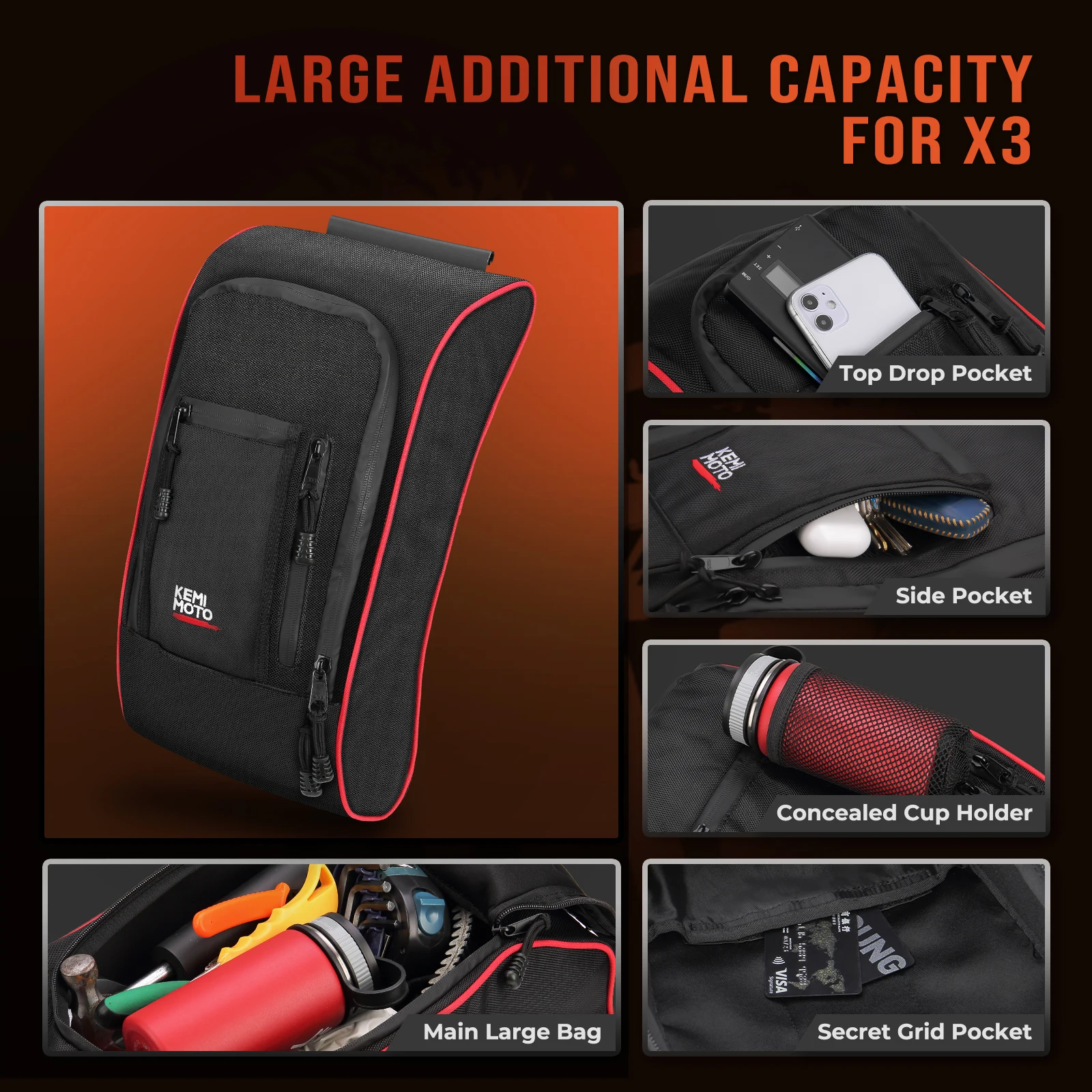 Center Console Shoulder Storage Bag 715004277 For Can-am