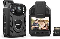 BOBLOV KJ21 Caméra corporelle de police 1296P HD, enregistrement 10 heures, vision nocturne, caméra portable légère pour la sécurité extérieure 1