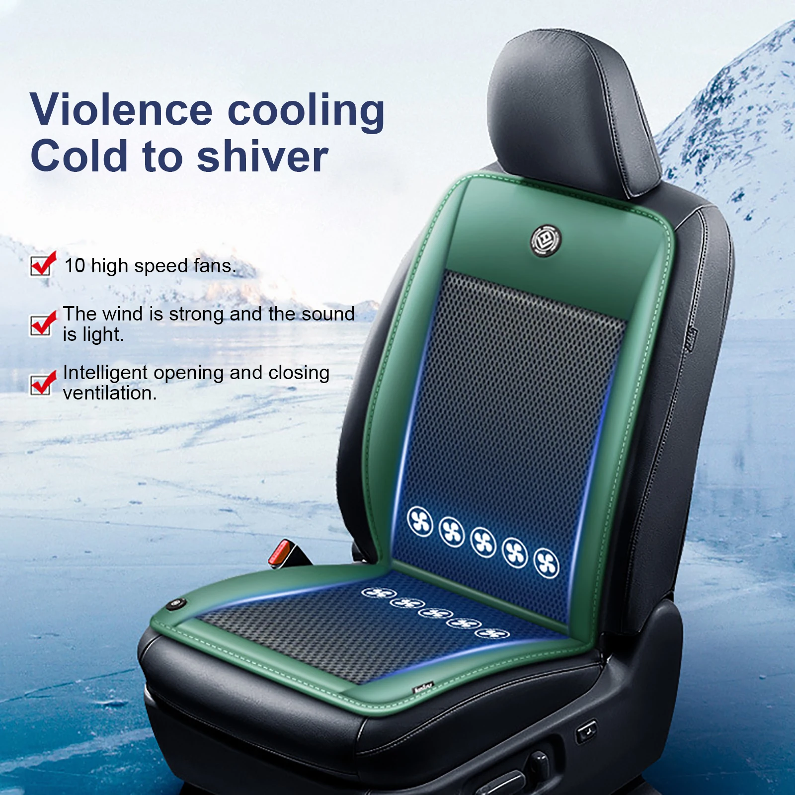 Car Seat Cushion Cover Cooling Air Ventilated Fan Cold Wind