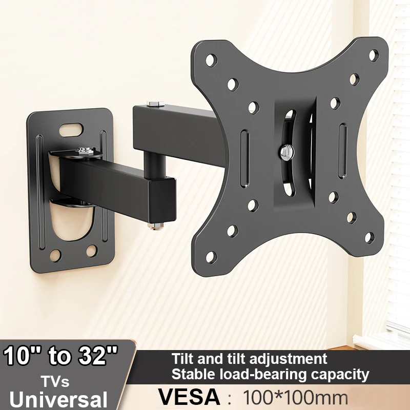 Full Motion TV Monitor Wall Mount Bracket Articulating Arms Swivel Tilt Extension Rotation for Most 10-32 Inch Flat Curved TVs tv wall mount bracket