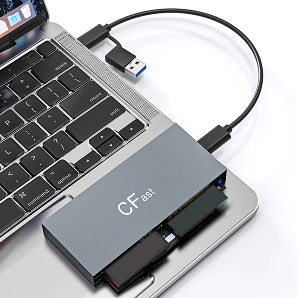 CFast Card Reader 5Gbps Memory Stick Pro Duo Adapter USB 3.0 USB C USB C CFast 2.0 Card Reader for CFast CF MS SD TF XD Card