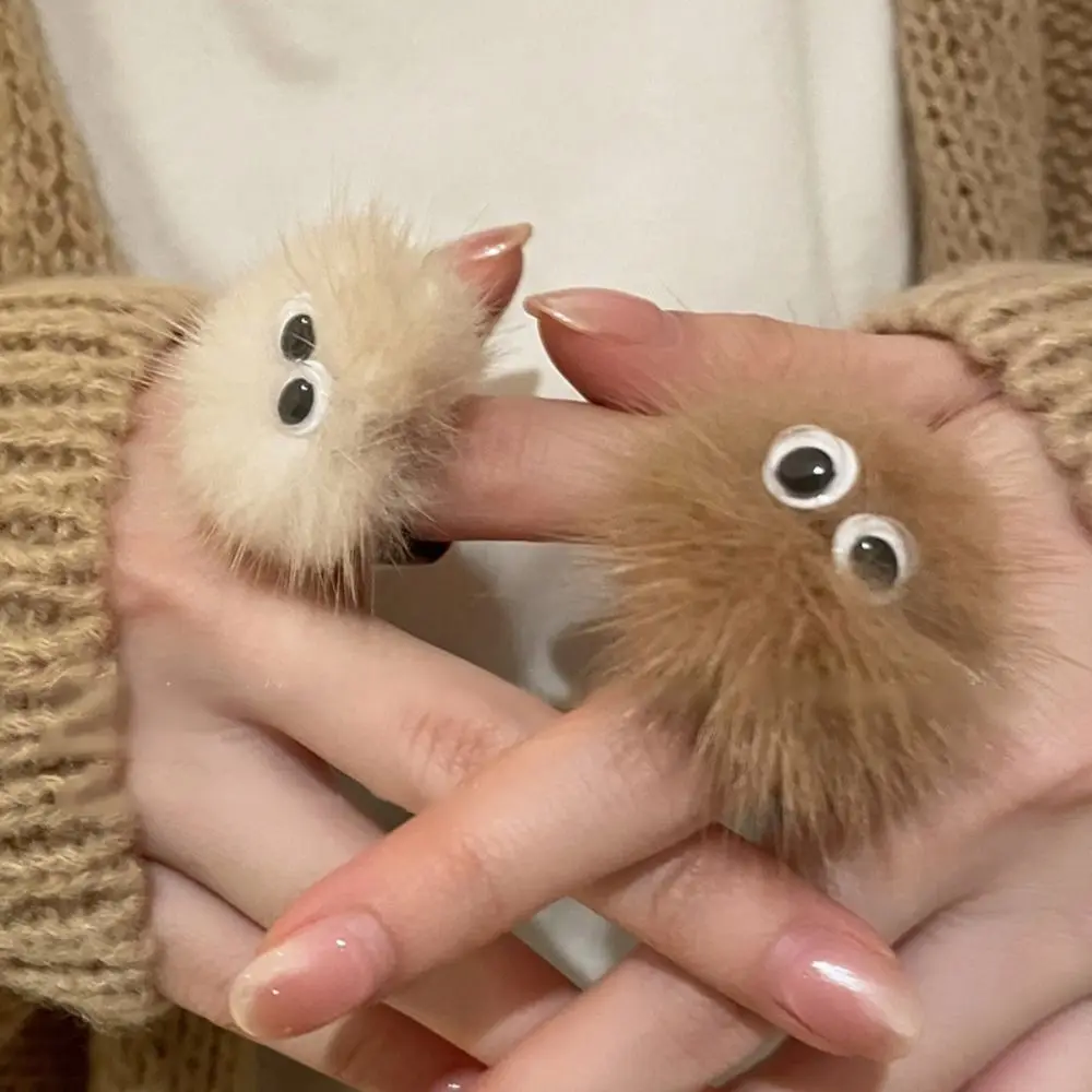 1Pc Fashion Briquet Eyes Anello Da Dito Cartoon Peluche Aperto Anello Regolabile Regalo Per Coppie