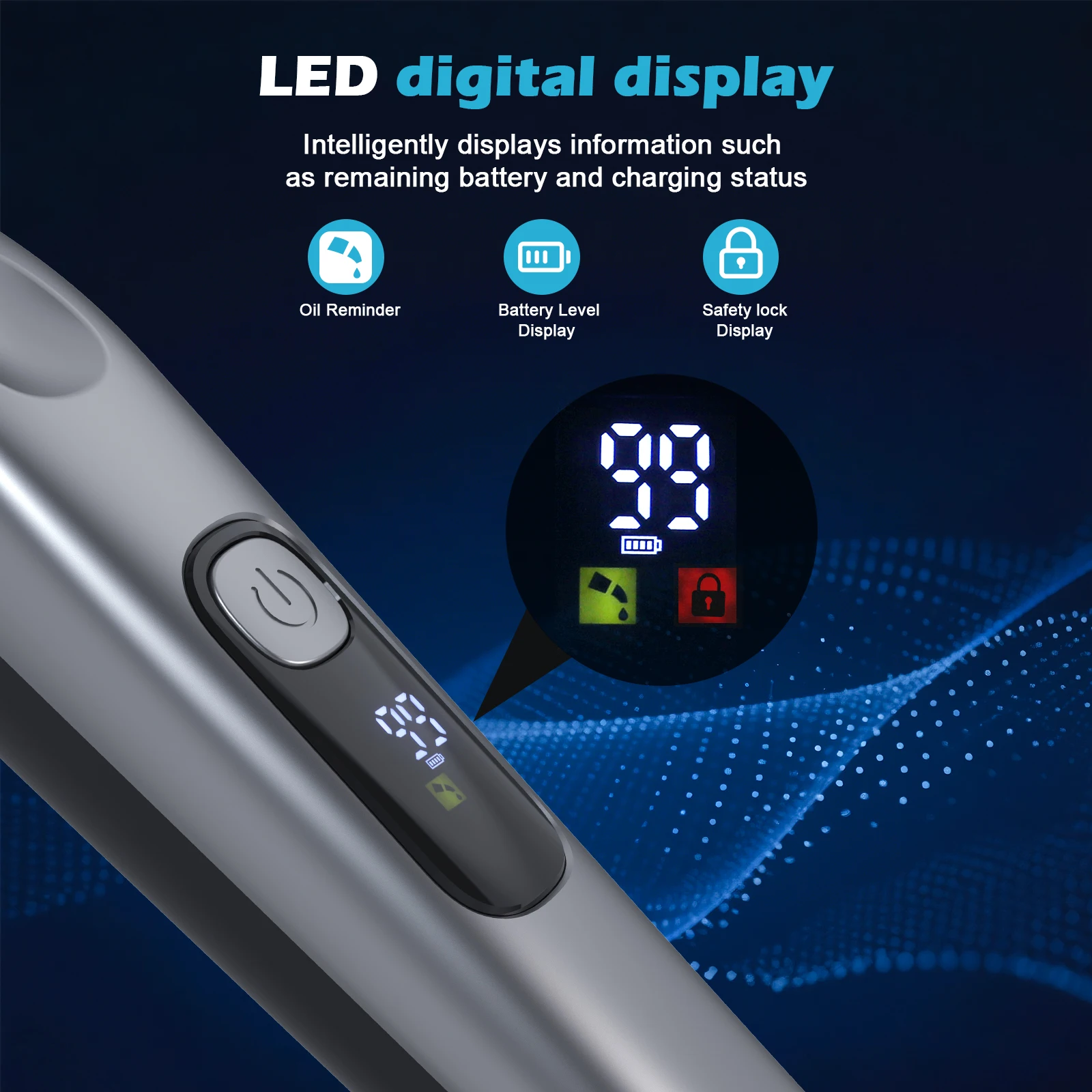 3 in 1 무선 헤어 클리퍼 그루밍 키트, USB-C 충전식 LED 디스플레이가 있는 수염 트리머, 여행용 잠금장치, 4개의 가이드 빗