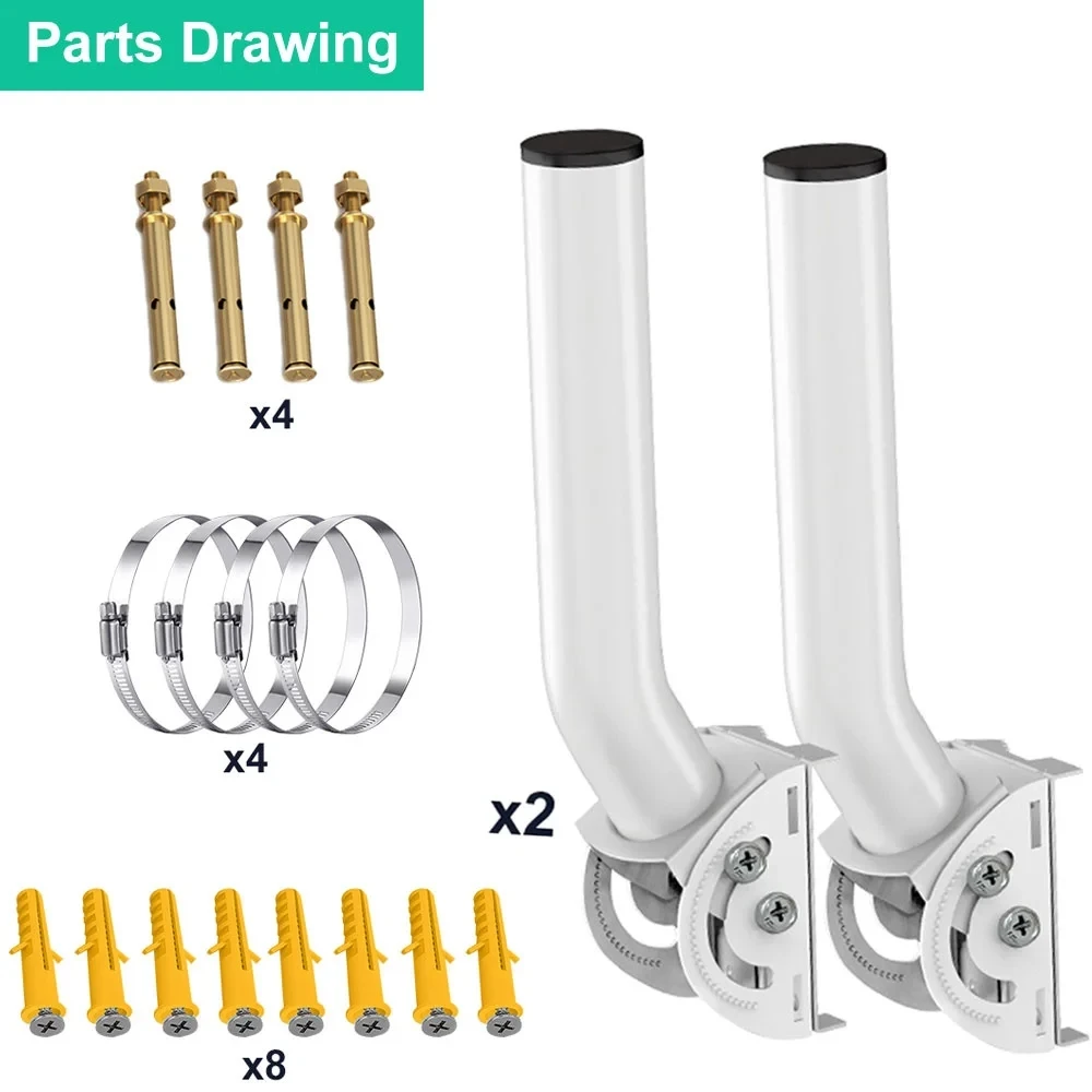 Antenna Mount,Universal Wireless Bridge Bracket ,J Pole， Adjustable Pole & Wall Mounting   Bridge Optimization(2 Pack)