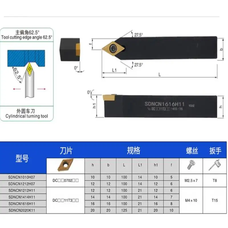 SDNCN1010H07 SDNCN1212H07 SDNCN1212H11 SDNCN1616H11 SDNCNK11 SDNCN2525M11 CNC External Lathe tools tool holder lathe tool holder lathe tool