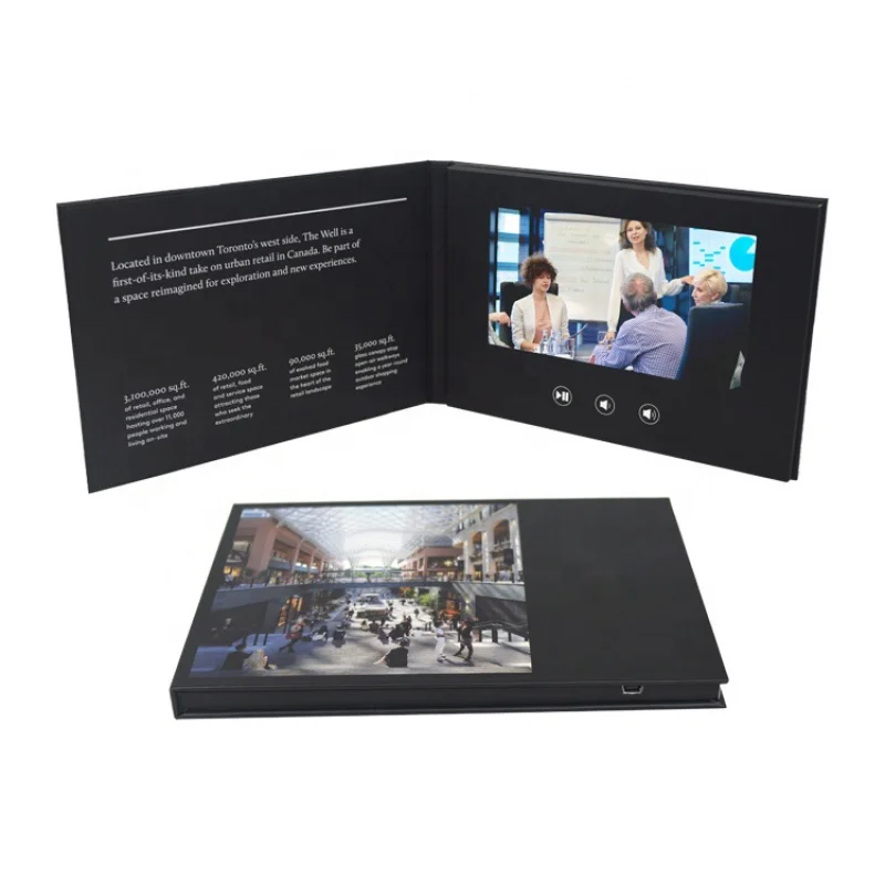 Custom. inch LCD 화면 비즈니스 프로모션 모션 디지털 청첩장, 인사 카드 앨범, 우편함, 책 비디오 B