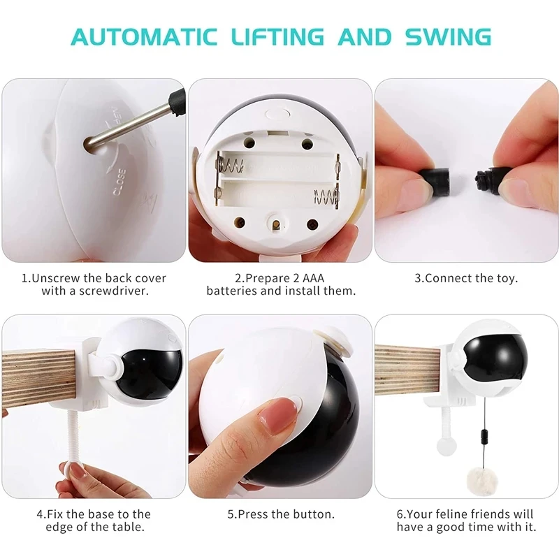 Cat interactive toy electronic motion cat toy YoYo lifting ball electric flutter interactive cat teaser toy rotating puzzle