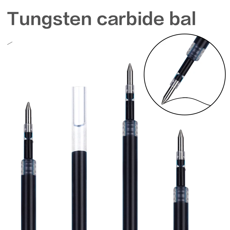 20 개/상자 개폐식 젤 펜 리필 0.5mm 블랙 블루 레드 컬러 잉크 교체 젤 잉크 펜 단일 가방 포장 편지지